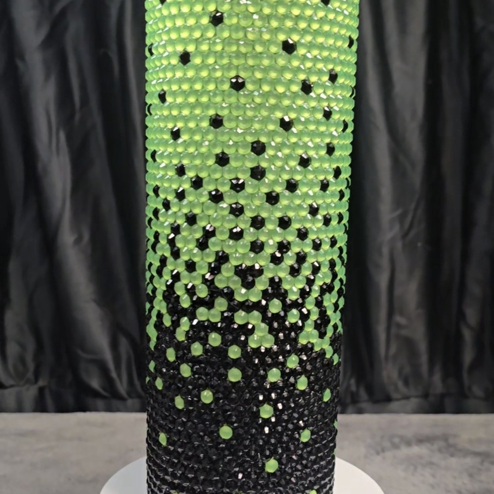 Green and Black Ombre Beetljuice Inspired Tumbler 20oz